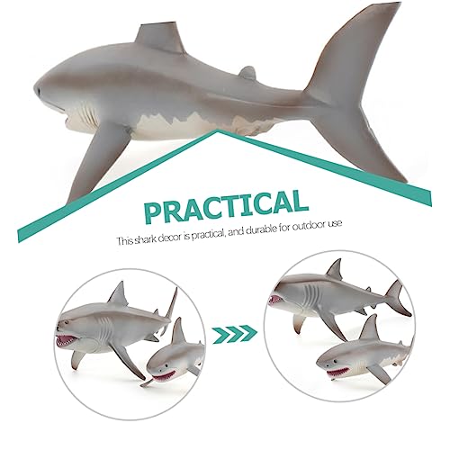 TOGEVAL Simulação Grande Tubarão Branco Esculturas Do Oceano Decoração Para Casa Micro Figura Figura
