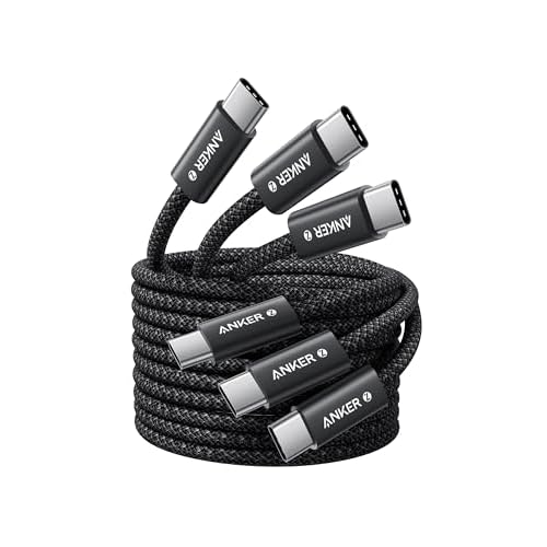 Anker 240W USB C auf USB C Kabel, [3 Stück 1,5m] PD 3.1 Schnellladekabel USB C Kable, USB C Ladekabel für iPhone 17 Pro Max/iPhone Air/16/15 Serie, Samsung Galaxy S25/S24, MacBook Pro/Air, i