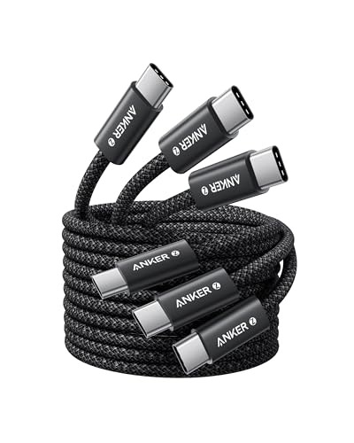 Anker 240W USB C auf USB C Kabel, [3 St&uuml;ck 1,5m] PD 3.1 Schnellladekabel USB C Kable, USB C Ladekabel f&uuml;r iPhone 17 Pro Max/iPhone Air/16/15 Serie, Samsung Galaxy S25/S24, MacBook Pro/Air, iPad Pro