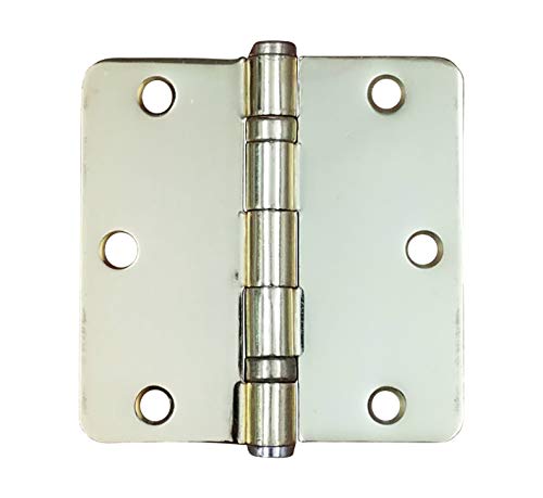 Hinge Outlet Polished Brass Door Hinges, Ball Bearing, 3.5 Inch with 1/4 Inch Radius, 2 Pack