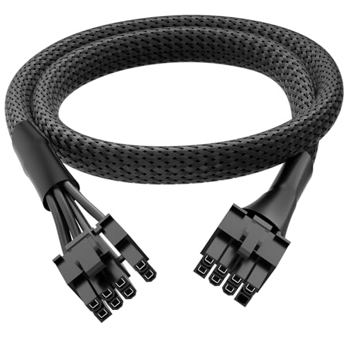 Aukuoy 8 Pin PCIe Cable for Corsair 8-Pin PSU Male to 6+2 Pin GPU Male Braided Cable Adapter for Thermaltake ARESGAME Modular Power Supply