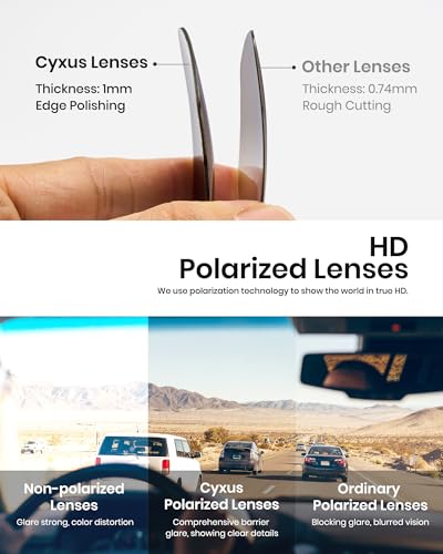 Cyxus Military Aviator Sunglasses for Men Trendy Pilot Shade Metal Frame Polarized Lens UV Protection for Outdoor2