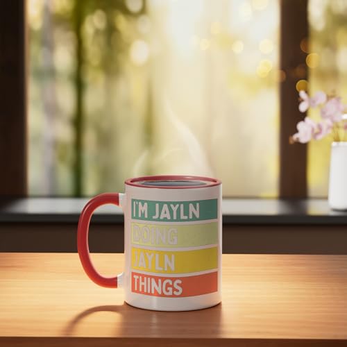 Taza de cerámica personalizada con texto divertido Jayln miniatura 3