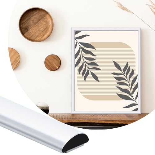 ZOWZOW 16M Moldura Autoadhesiva, Moldura Flexible para Borde de Azulejos, Moldura Autoadhesiva para Esquinas, Decoración de Marco en Plata Mate