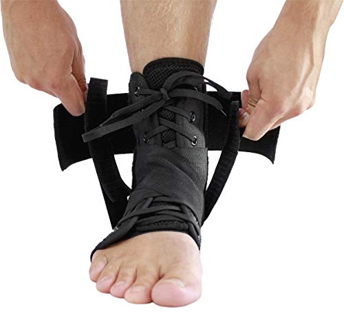 Lace Ankle Stabilizer Brace, Women Men Breathable Adjustable Foot Support Wrap for Sport, Ankle Sprain, Plantar Fasciitis, Injury Recovery - Thumbnail 4