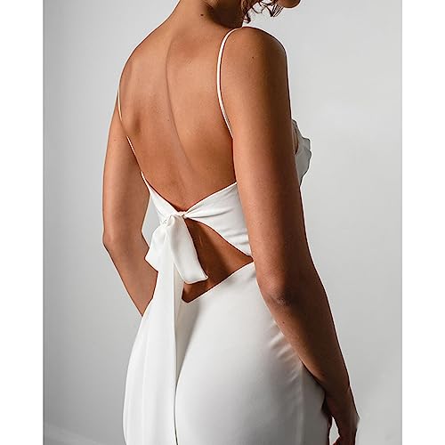 Vestidos Formais Femininos Suspensa Vestido De Noiva Leve, Vestido Sem Nas Costas Acetinado Com