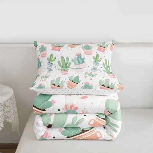 Image of Feelyou Cute Cactus Comforter Set for Girls Kids