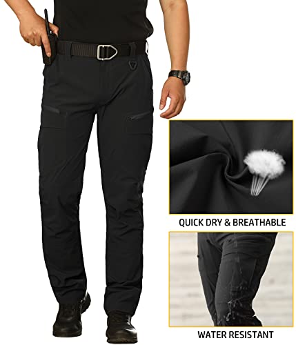 Navekull Men's Lightweight Tactical Pants Quick Dry Work Cargo Pants For Men Hiking Outdoor Pants Stretch Summer Fishing Mountain Military Trousers With Zipper Pockets Black #TOP3