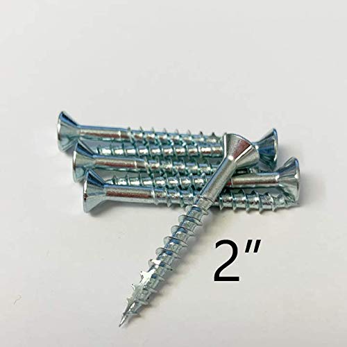 (1,000 Screws) #8 2" Screws 8X2 Inch 50Mm Woodworking Screws #2 Philips Flat Head Wood Screws Auger Point Deep Thread Countersinking Nibs Zinc Plated Pbs T17 Cabinets + Interior #TOP1