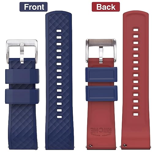 Image of Ritche Christmas Gift Silicone Watch Bands 18mm 20mm 22mm 24mm Quick Release Rubber Watch Bands for Men, White Elephant Gifts, Stocking Stuffers For Men