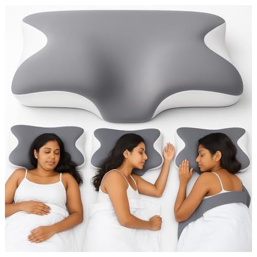 HealthSense Luxury Cervical Pillow for Neck and Shoulder Pain Relief | Orthopedic Memory Foam Pillows | Cool & Breathable Fabric, 2 Heights & Armrest Design - CP40