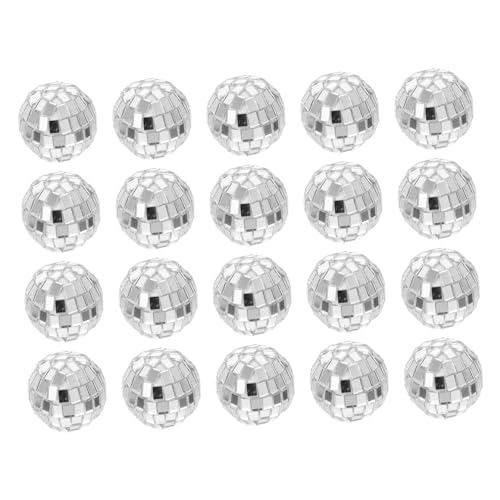 Abaodam - 20 bolas espejadas para discoteca, decoración para bodas, escenarios y fiestas temáticas, esferas reflectantes de vidrio miniatura 1