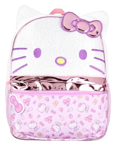 AI ACCESSORY INNOVATIONS Sanrio Hello Kitty Apples and Bows Sequin with PVC Bow Zipper Pull School Travel 16