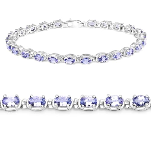 Tanzanite Bracelet, Natural Tanzanite Oval Tennis Bracelet in .925 Sterling Silver, December Birthstone Bracelet, Gifts for Her3