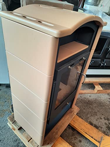  TERMOSTUFA IDRO 25 KW EFFETTO CAMINO RIVESTITO CON MAIOLICA FORNI A LEGNA METALFER