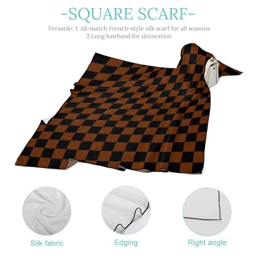 Checkered Chessboard 27 X 27 Square Hair Scarf Multi-Purpose Bandana Headband Tie Fashion Accessory for Work Daily Outfits4