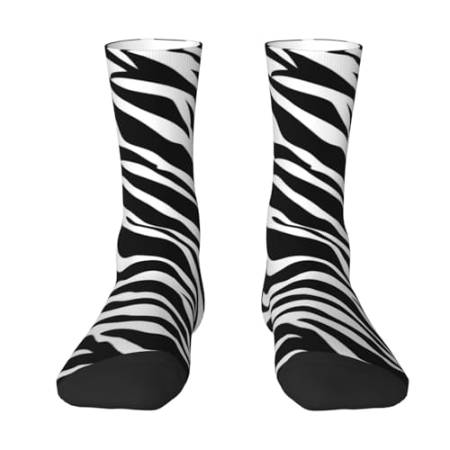 asbwuo Lustige Socken mit Zebra-Print, wadenlang, weich und atmungsaktiv, für Damen und Herren