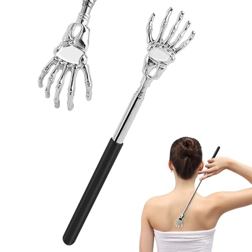 NVIYAM Ausziehbarer Rückenkratzer - Robuster Teleskop-Kratzhand Aus Edelstahl - Rückenmassagegerät Bis 57 cm
