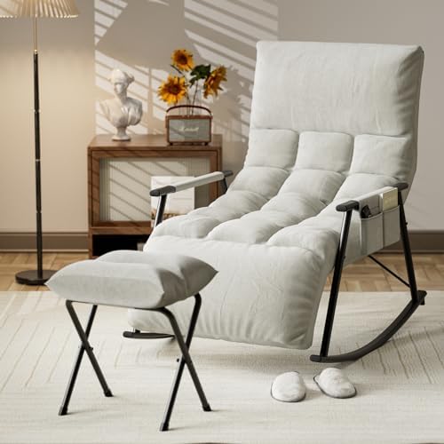 JIESOO Oversized Rocking Chair Indoor Rocking Chairs Modern Wide Rocker ...