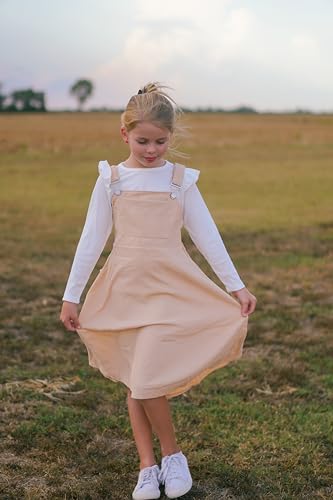 Image of HIHA Little Girls Adjustable Corduroy Pinafore Overall Dress Set Size 6-12