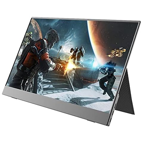 TOMYEUS Portable Monitor USB-C Portable Monitor 15.5'' HDR FHD Laptop Monitor W/Smart Cover Dual Type-C Mini HDMI, Speakers, Computer Display For Laptop PC Phone Mac Xbox PS4 Switch Monitor Cover