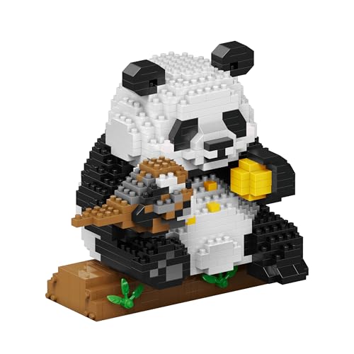 LULUFUN パンダ マイクロブロック 動物 おもちゃ ミニブロック 組み立てセット DIY 模型 知育玩具 子供 ギフト 誕生日 クリスマス プレゼント かわいい (パンダ-D)