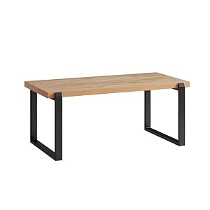 Vicco &quot;Halifax, Roble rústico/Negro, 110 x 56 cm con armazón metálico