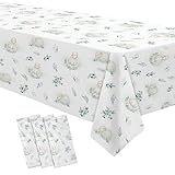 HIPVVILD Sheep Baby Shower Decorations Tablecloth, 3 Pack Disposable Farm Animal Lamb Sheep Party Supplies Tablecover for Kid's Birthday Baby Shower, 86in x 55in