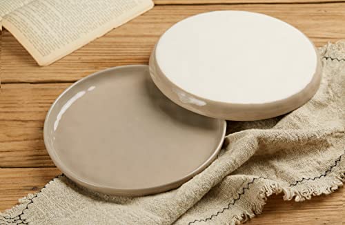 Famiware Mars 6 Pieces Dinner Plates, 10.25 Inch Plate Set, Scratch Resistant, Stoneware Dinnerware, Kitchen Modern Rustic Serving Dishes, Cinnamon Brown #TOP4