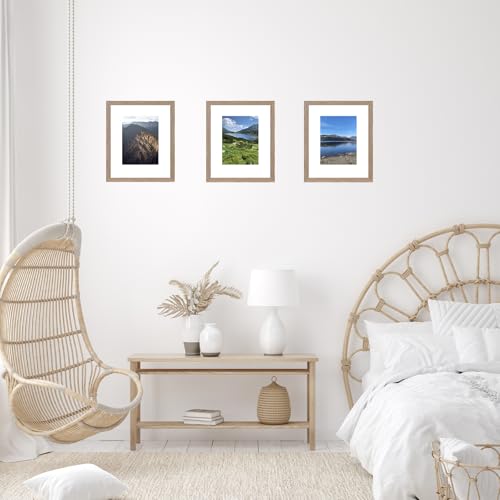 Image of 8x10 Picture Frame with 5x7 Mat for Wall Hanging or Tabletop, Display Photo 5x7 with Mat or 8x10 without Mat, 8 by 10 Wall Gallery Poster Photo Frame with Shatter Resistant Plexiglass, Rustic Brown