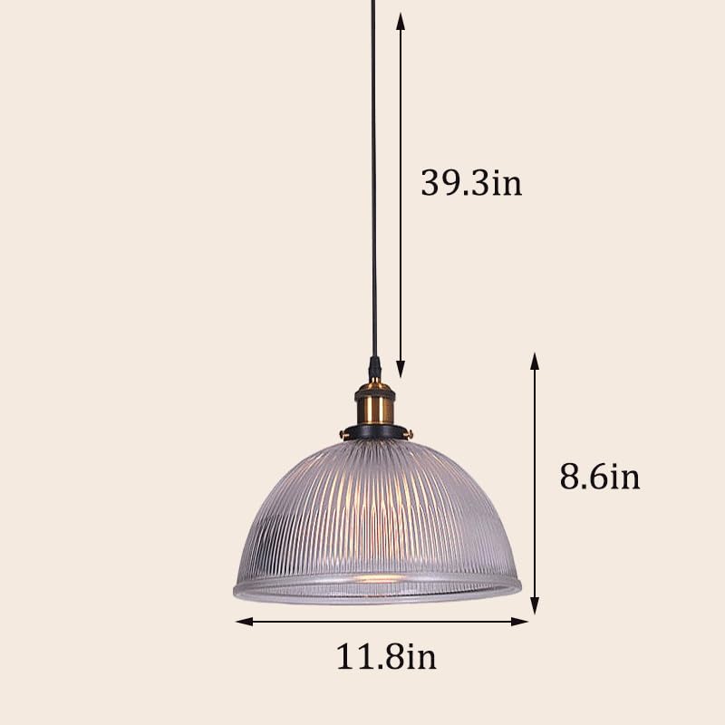 Lámpara colgante redonda transparente de cristal retro americano con iluminación LED 6