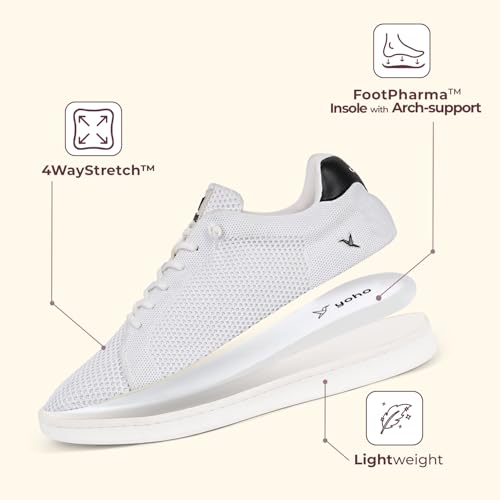 Image of YOHO Wind Sneakers for Men | Stylish Casual Shoes with Elastic Laces | Comfortable, Stretchable & Ultra-Lightweight | Premium Breathable Mesh Fabric