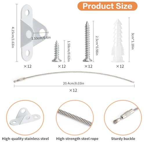 XRVRILE 6 Stück Kippsicherung Möbelgurte Wandbefestigung, Kippsicherung Schrank, Kippschutz Möbel Kippschutz Sicherheitsgurt für Bücherregal Schrank Kommode, Weiß