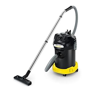Karcher AD 4 Premium Aschesauger ideal für die Reinigung von Kaminen, Pelletöfen und Grills (mit Filterreinigung, 17-Liter-Metallbehälter, Reinigung ohne Schmutzkontakt) Gelb/Schwarz