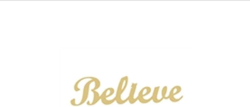 Word Believe Cutout Unfinished Wood Inspirational Religion Home Decor Door Hanger MDF Shape Canvas Style 1 (24")