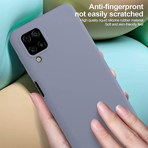 Image of DIZORO Liquid Silicone Case with Microfiber Coushioning Compatible for Samsung Galaxy A12 /M12 /F12 Shockproof Slim Back Cover, Gel Rubber Full Body Protection - Lavender Grey