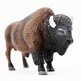 Gemini&Genius North American Bison Figurine Animal Toy, Bull Action Figure, Wildlife Play Toy for Kids, Hand Painted, Realistic and Durable Toys for Children Boys and Girls Gift