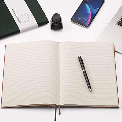 Rettacy College Ruled Leather Notebook 2 Pack - Large Business Notebook With 408 Pages,Work Notebook With 100Gsm Thick Paper,7.6" X 10" #TOP6