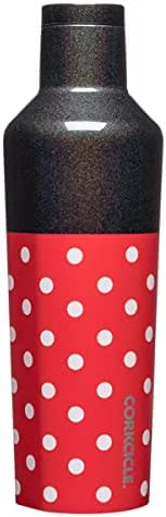 Corkcicle Disney Minnie Insulated Canteen Travel Water Bottle, Triple Insulated with Easy Grip, Keeps Beverages Cold for 25 Hours or Warm for 12 Hours, 16 oz, Polka Dot Red