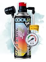 COOL5 HOBBY Ersatzkältemittel r134a für Autoklimaanlagen – 1 Dose 2in1, 235g mit integriertem Druckschlauch mit Manometer
