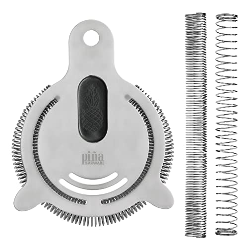 PiÃ±a Barware's The Hawthornette - Stainless Steel Commercial Hawthorne Style Cocktail Bar Strainer with Two Coils, Polished Finish 1 Pack
