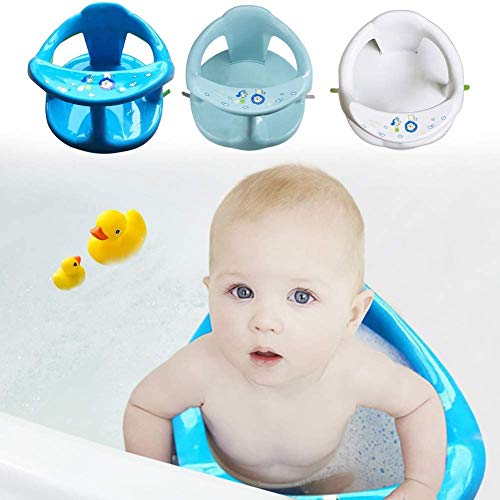 Baby Tub Chair Seat,Baby Bath Seat for Tub Sit Up,Baby Shower Chair,Newborn Baby Bath Seat,Infant Cute Bathtub Support,with Backrest Support and Suction Cups Tub Seats for Babies (Blue)