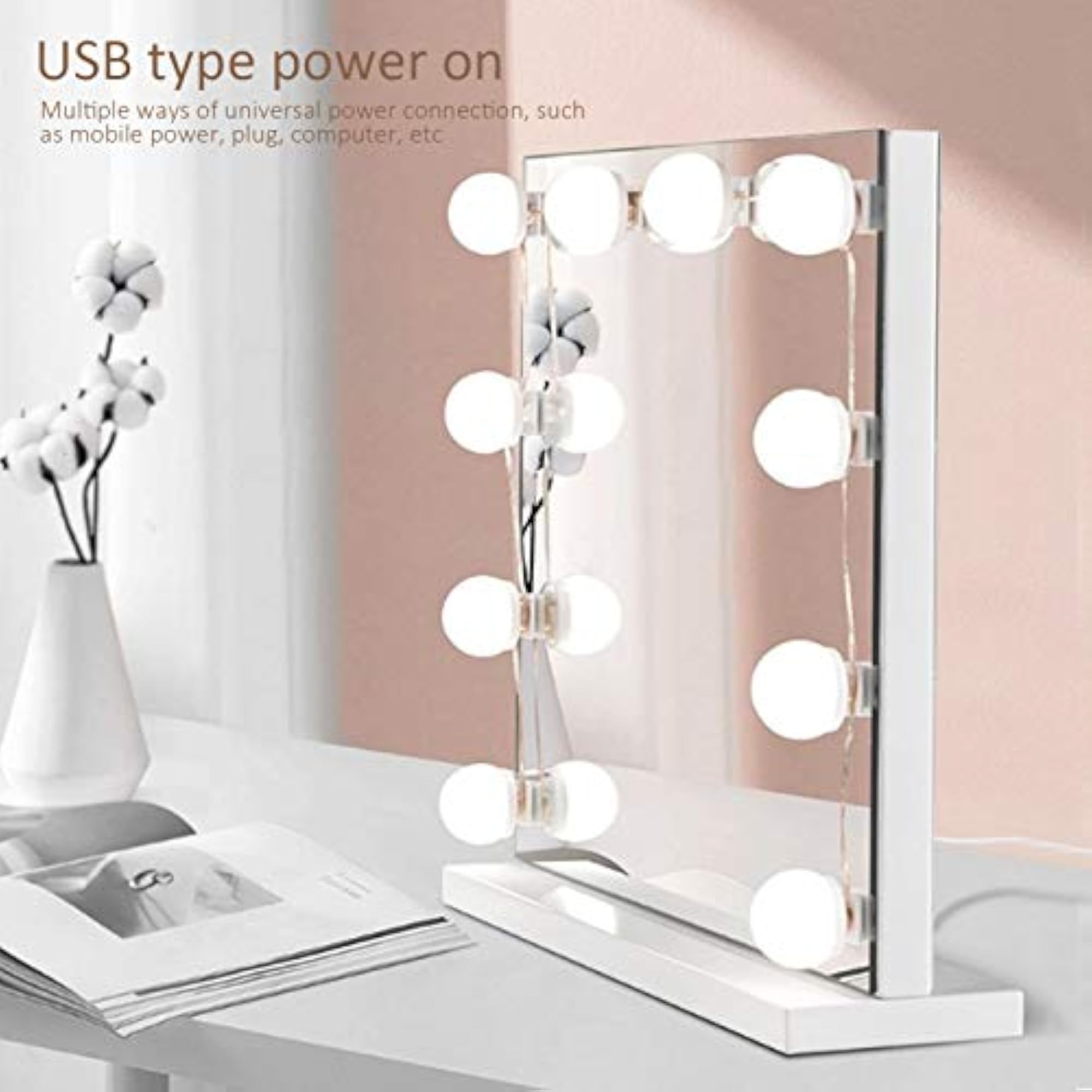 USB Dimmable LED Vanity Mirror Lights, Practical Design