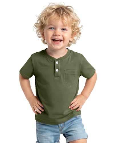 Image of Toddler Boys Cotton Henley T Shirts
