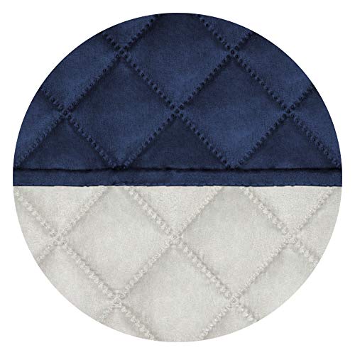 Image of PureFit Reversible Quilted Sofa Cover, Water Resistant Slipcover Furniture Protector, Washable Couch Cover with Non Slip and Elastic Straps for Kids, Dogs, Pets (XX Large, Navy /Ivory)
