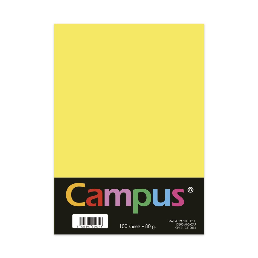 Plus Office Coloured Paper A4 80gsm 210 x 297 mm A4 Soft Paper Ideal for Bookbinding, Office, Drawing and Crafts, Yellow