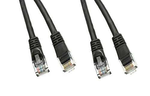 2 Pack Cat5e Black Ethernet Patch Cable, Snagless Molded Boot, 50 Feet, CNE540955