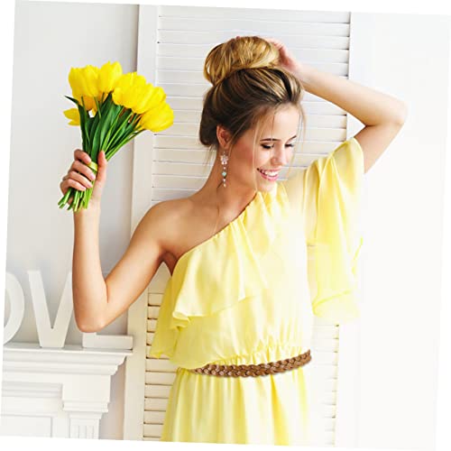 PRETYZOOM 1pc Women Woven Waist Belt Needle Buckle Casual Brown Skirt Belt for Dress Look Imitation Versatile for Daily Wear2