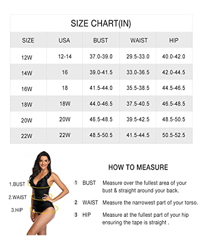 Yonique Plus Size Swimsuits For Women One Piece Tummy Control Bathing Suits Ruffle Swimwear Black 14W #TOP5