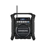 [page_title]-Sangean U4 DBT+ tragbares DAB+ Baustellenradio (UKW-Tuner, Bluetooth, NFC, AUX-In, Strahlwasser und staubgeschütztes Gehäuse, Timer) schwarz